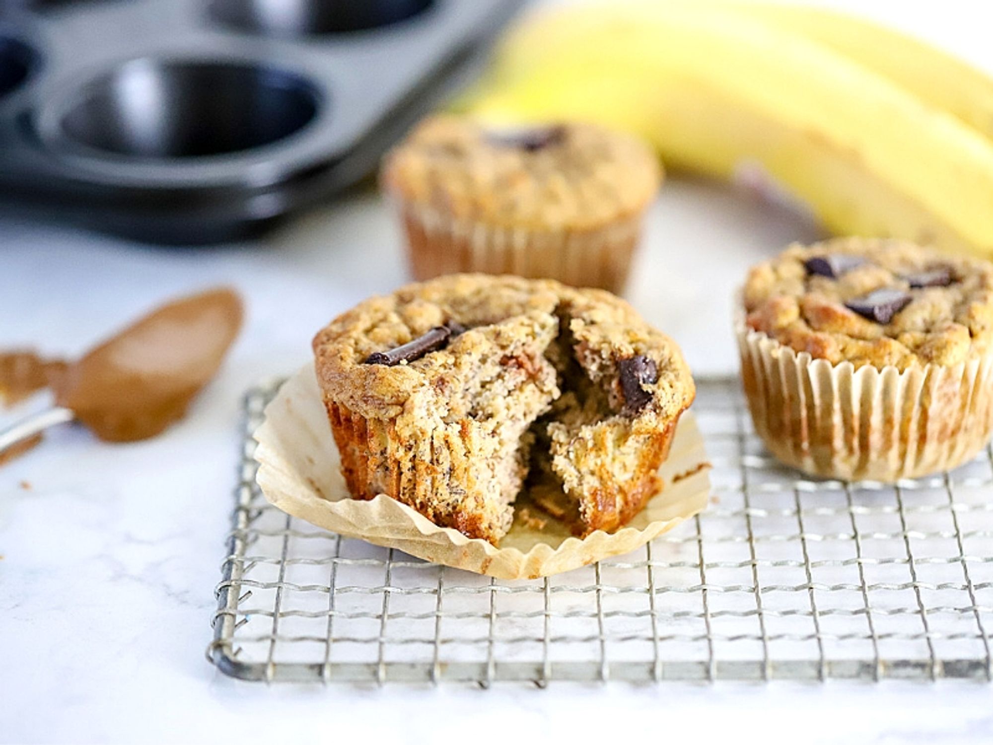 Banana Almond Butter Muffins (GF) Suburban Simplicity My Recipe Magic