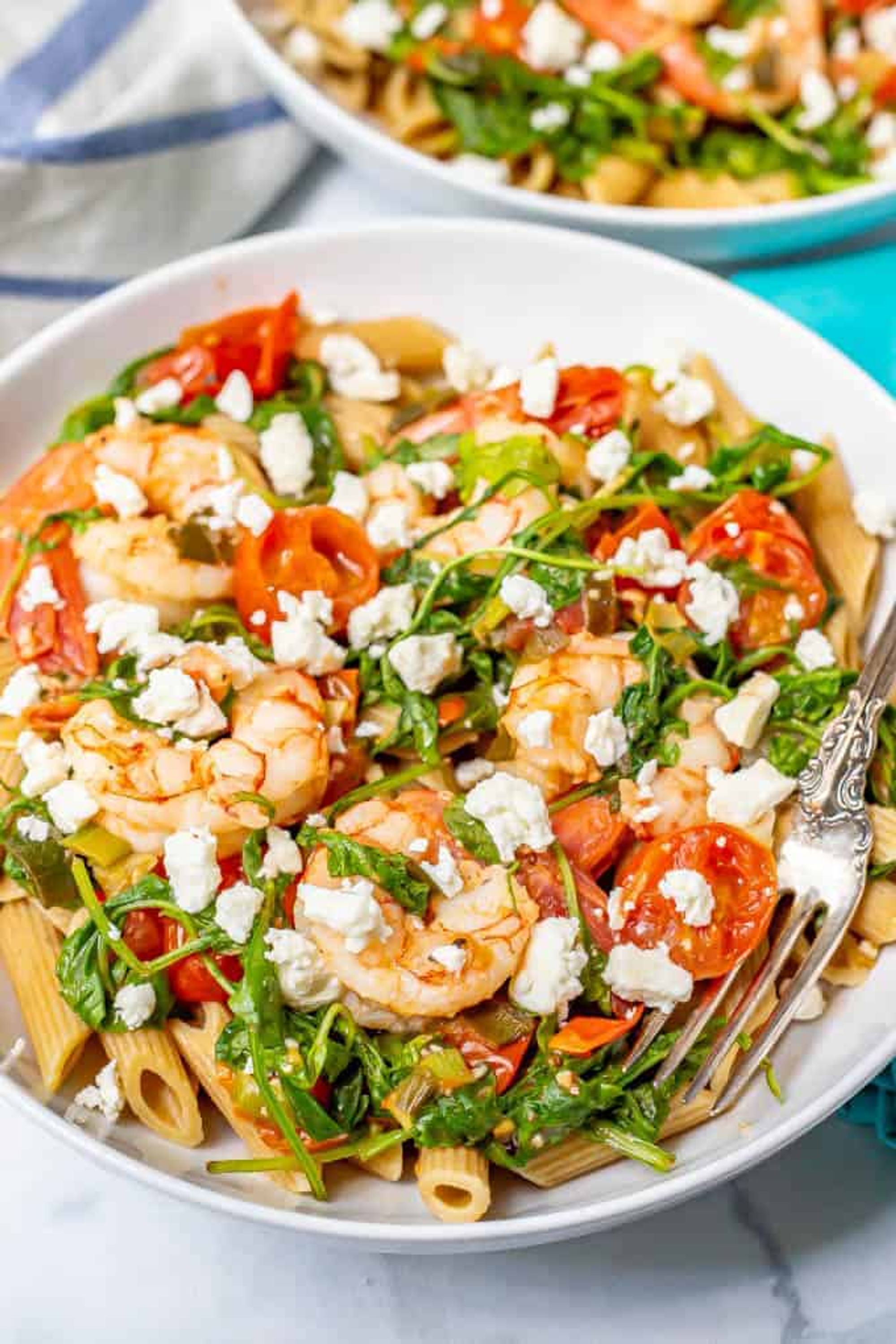 Shrimp and penne pasta with arugula - Family Food on the ...