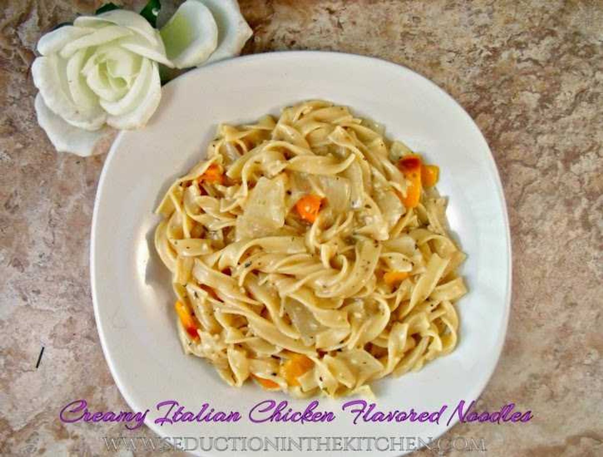 {Creamy} Italian Chicken Flavored Noodles Easy Noodle Side Dish My