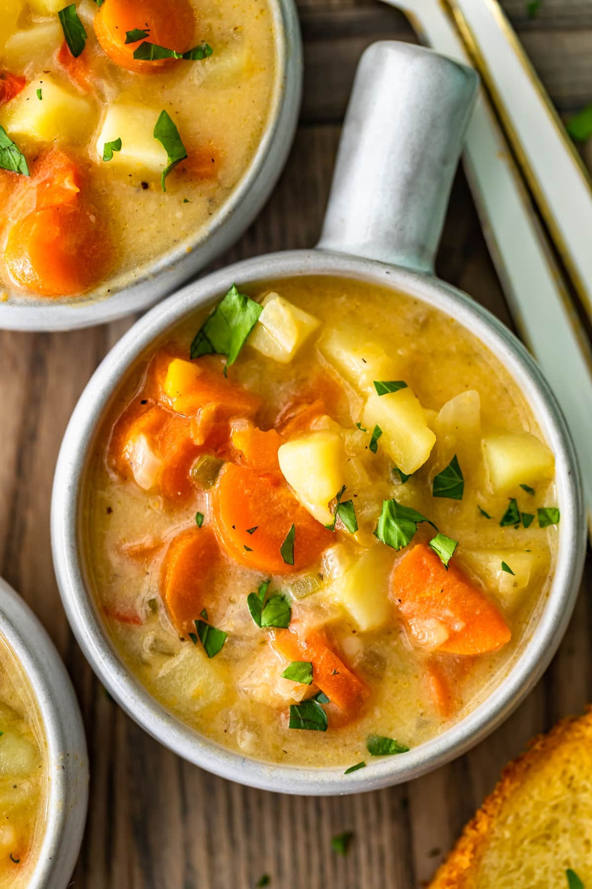 soup recipe cheesy potato chowder recipes chicken cheese corn re bacon potatoes winter easy vegetables cold