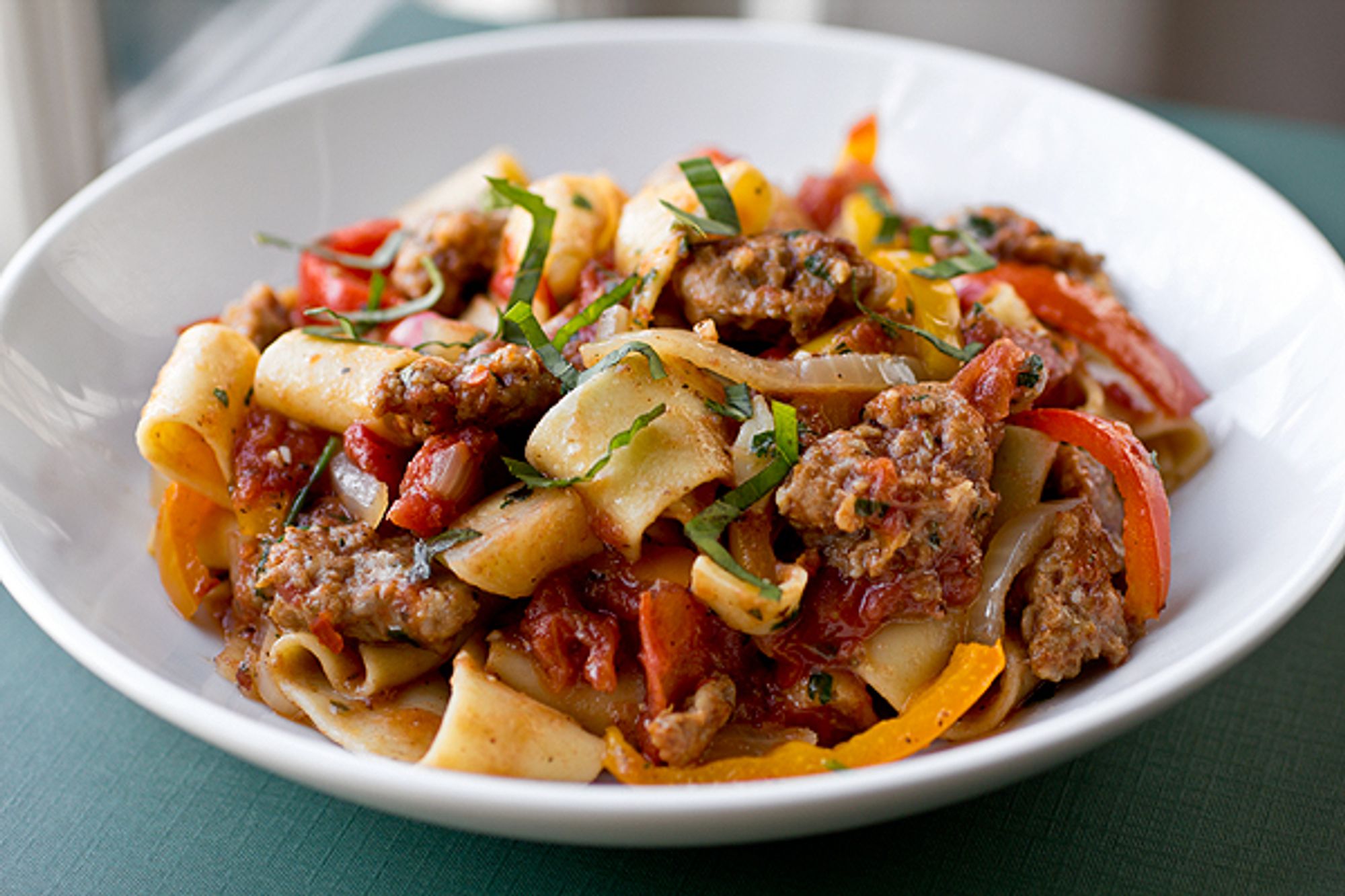Saucy Italian Drunken Noodles with Spicy Italian Sausage My Recipe Magic